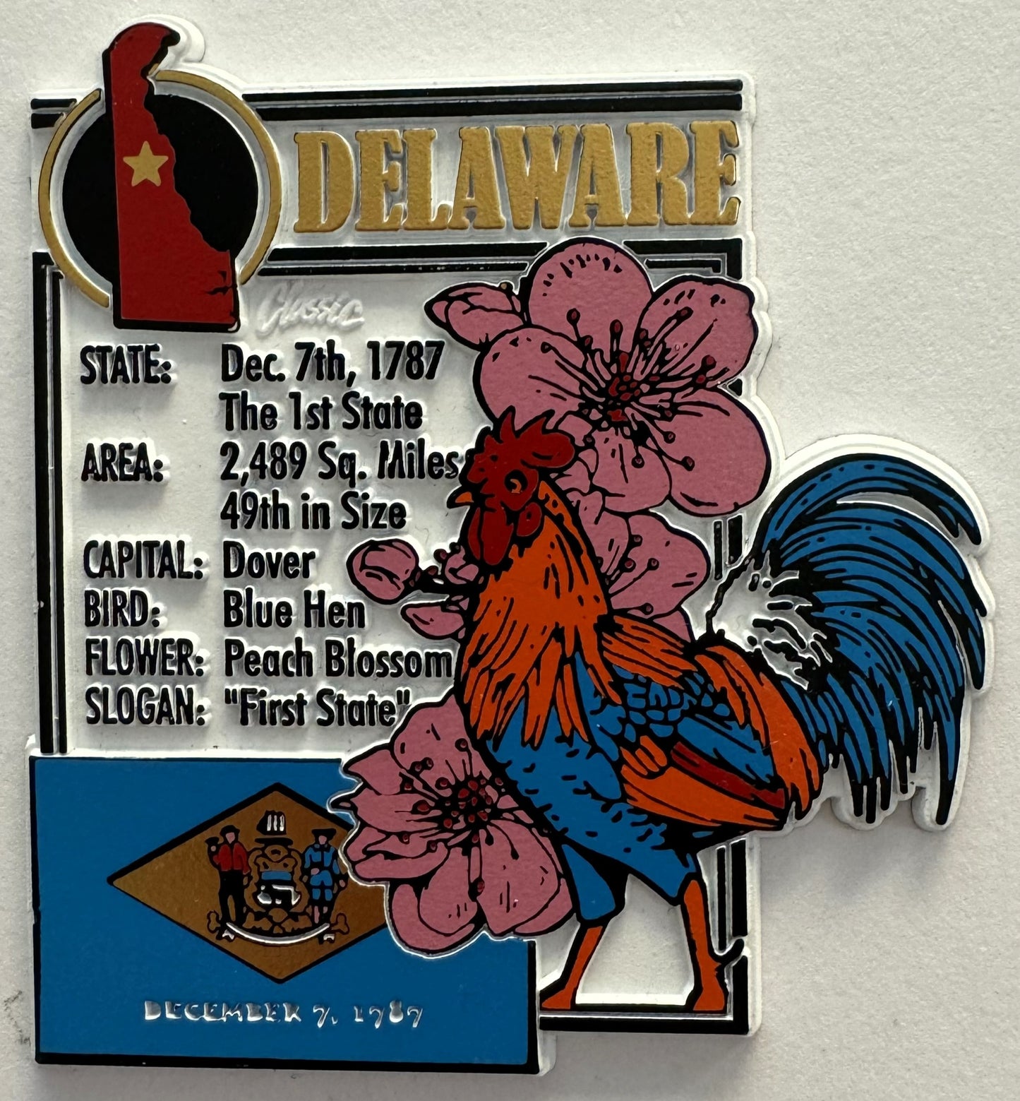 Delaware December 1787 Rubber Magnet