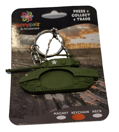 Sherman Tank Penny Keychains
