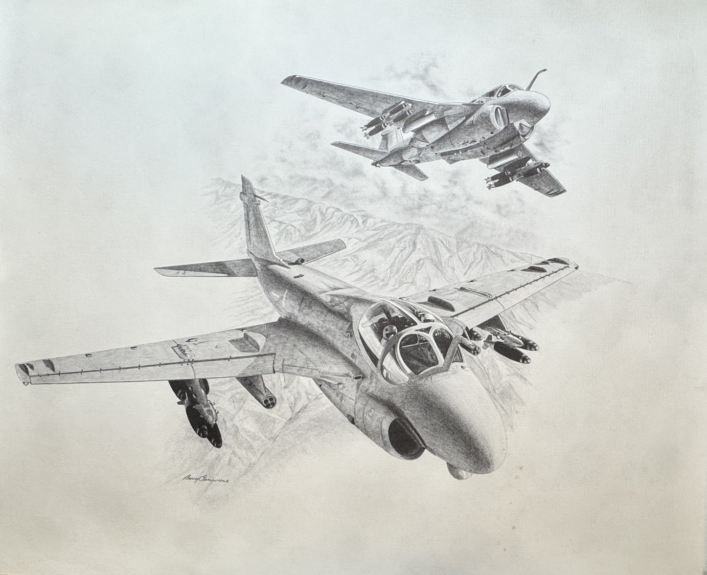 A-6E Intruder Black & White 16" x 20" Print