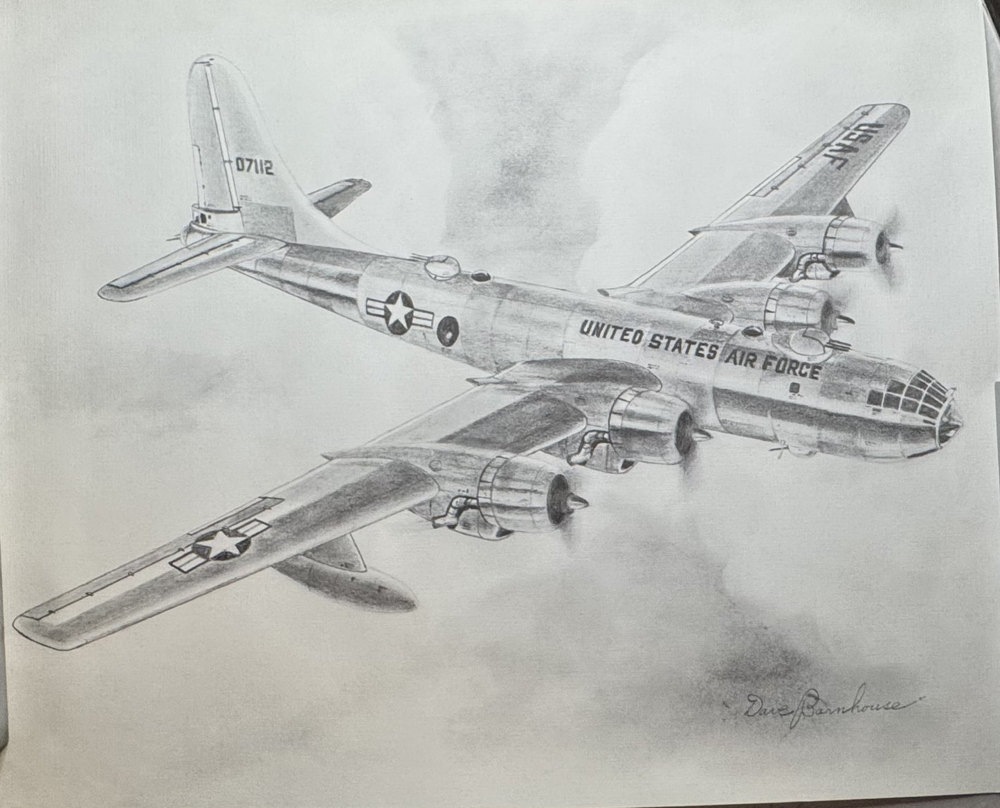 B-50 Superfortress Black & White 16" x 20" Print