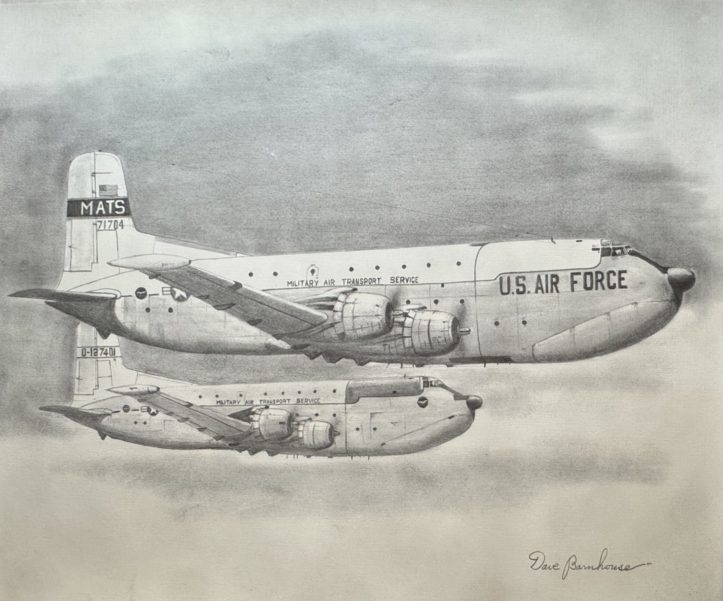 C-124 Globemaster Black & White 16" x 20" Print