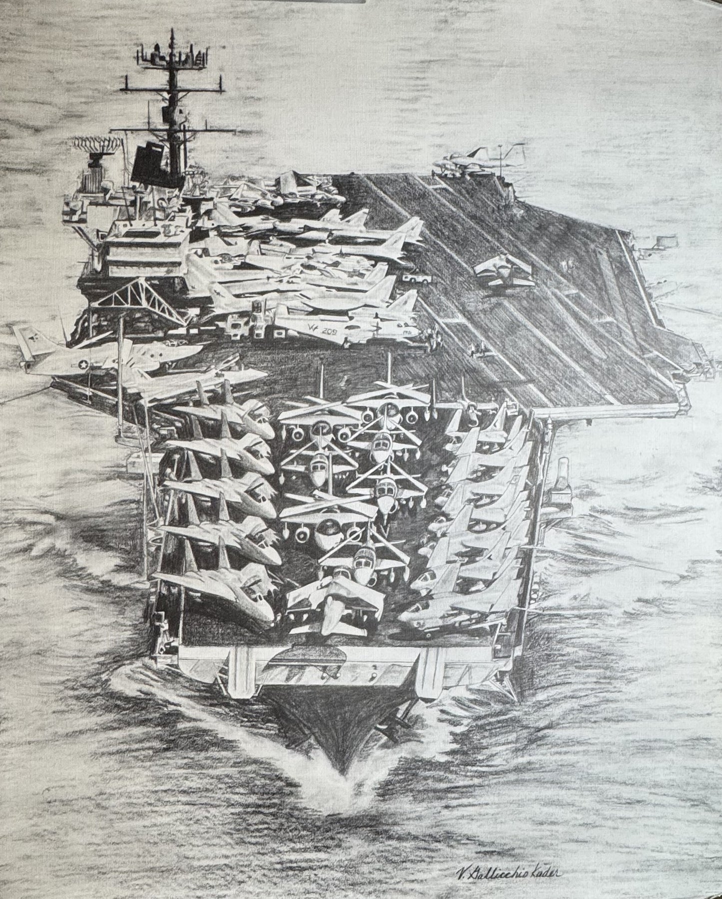 CV-60 Saratoga Black & White 16" x 20" Print