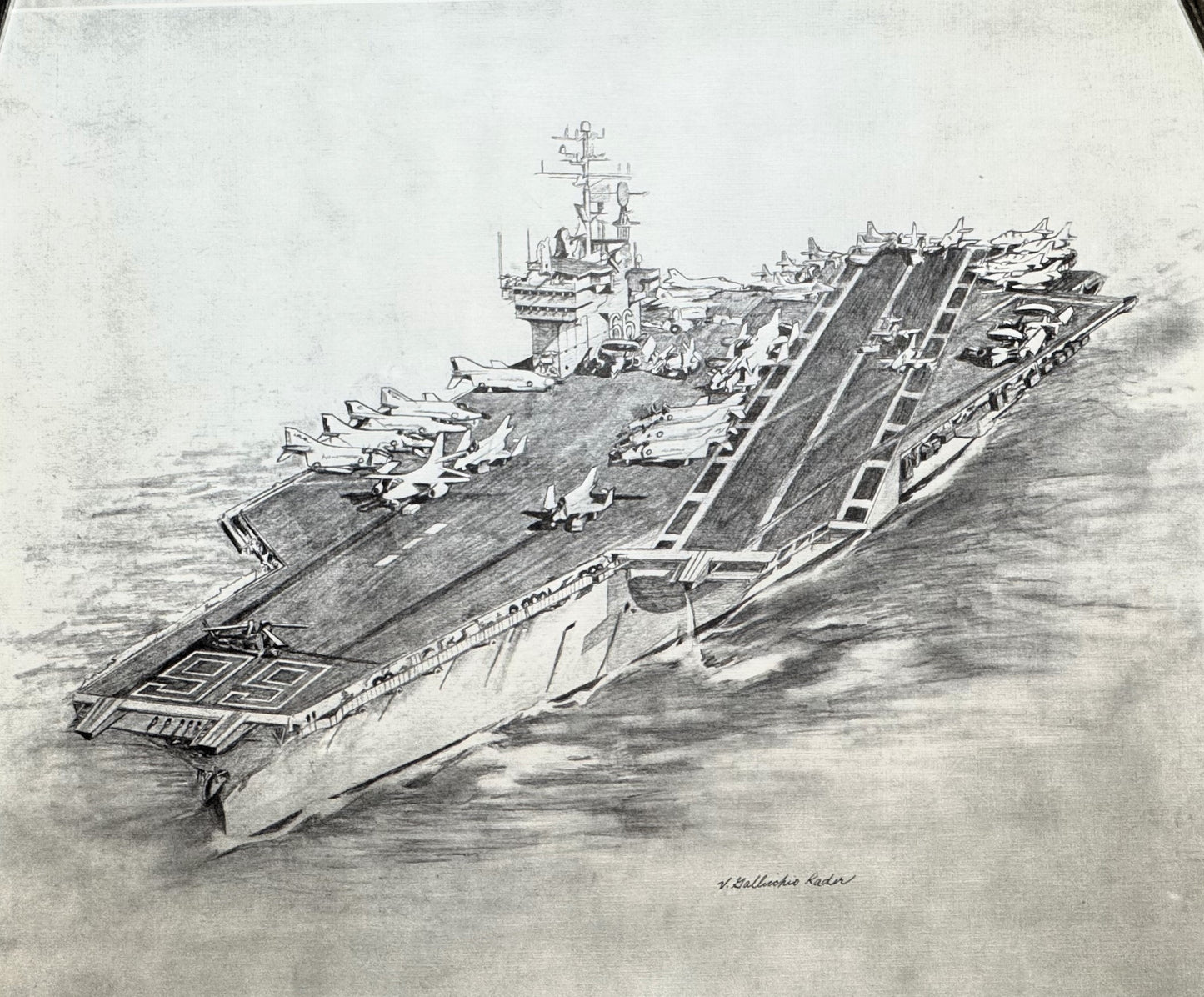 CV-66 America Black & White 16" x 20" Print