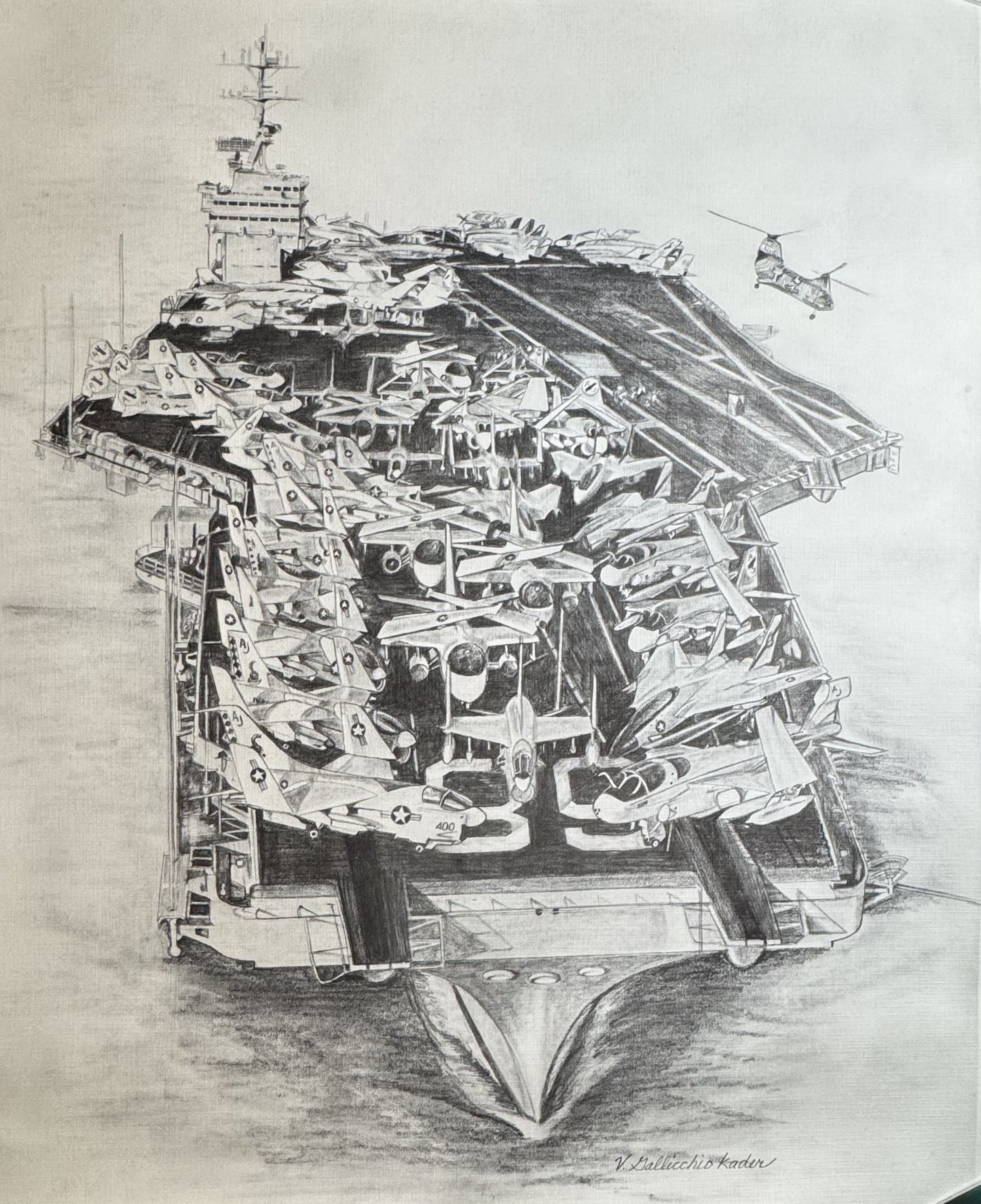 CVN-68 Nimitz Black & White 16" x 20" Print