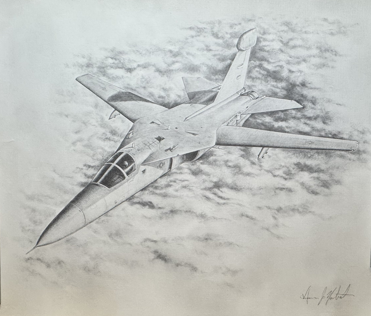 EF-111 Raven Black & White 16" x 20" Print