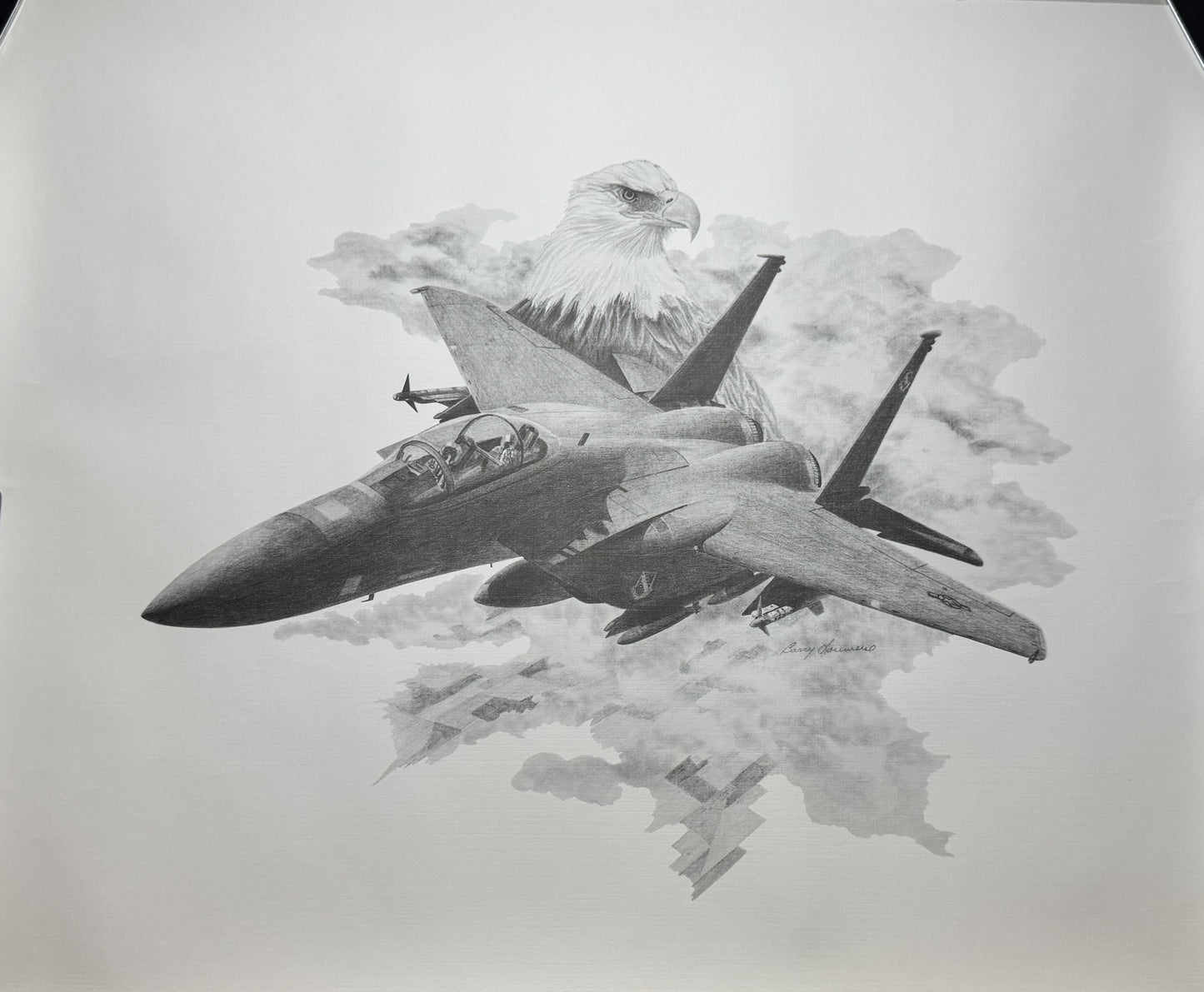 F-15 Eagle #3 Black & White 16" x 20" Print