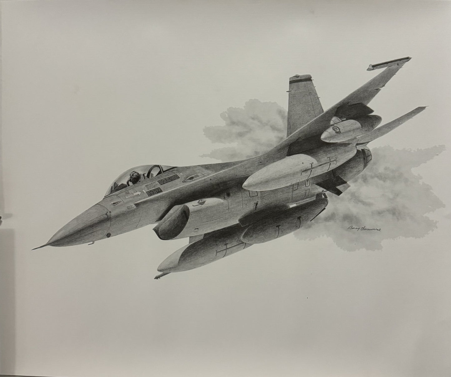F-16 Black & White 16" x 20" Print