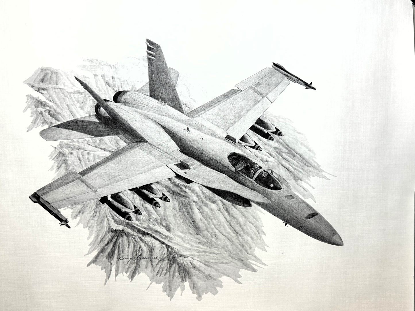 F-18 #1 Black & White 16" x 20" Print