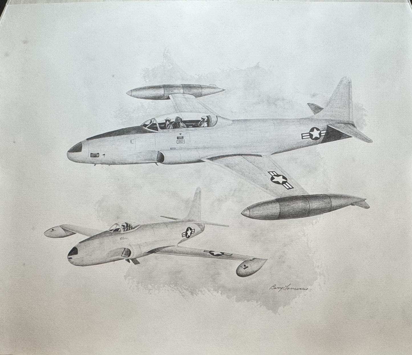 F-80 / T-33 Black & White 16" x 20" Print