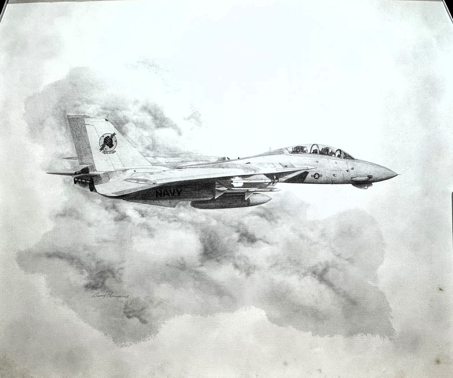 F-14 Tomcat #1 Black & White 16" x 20" Print
