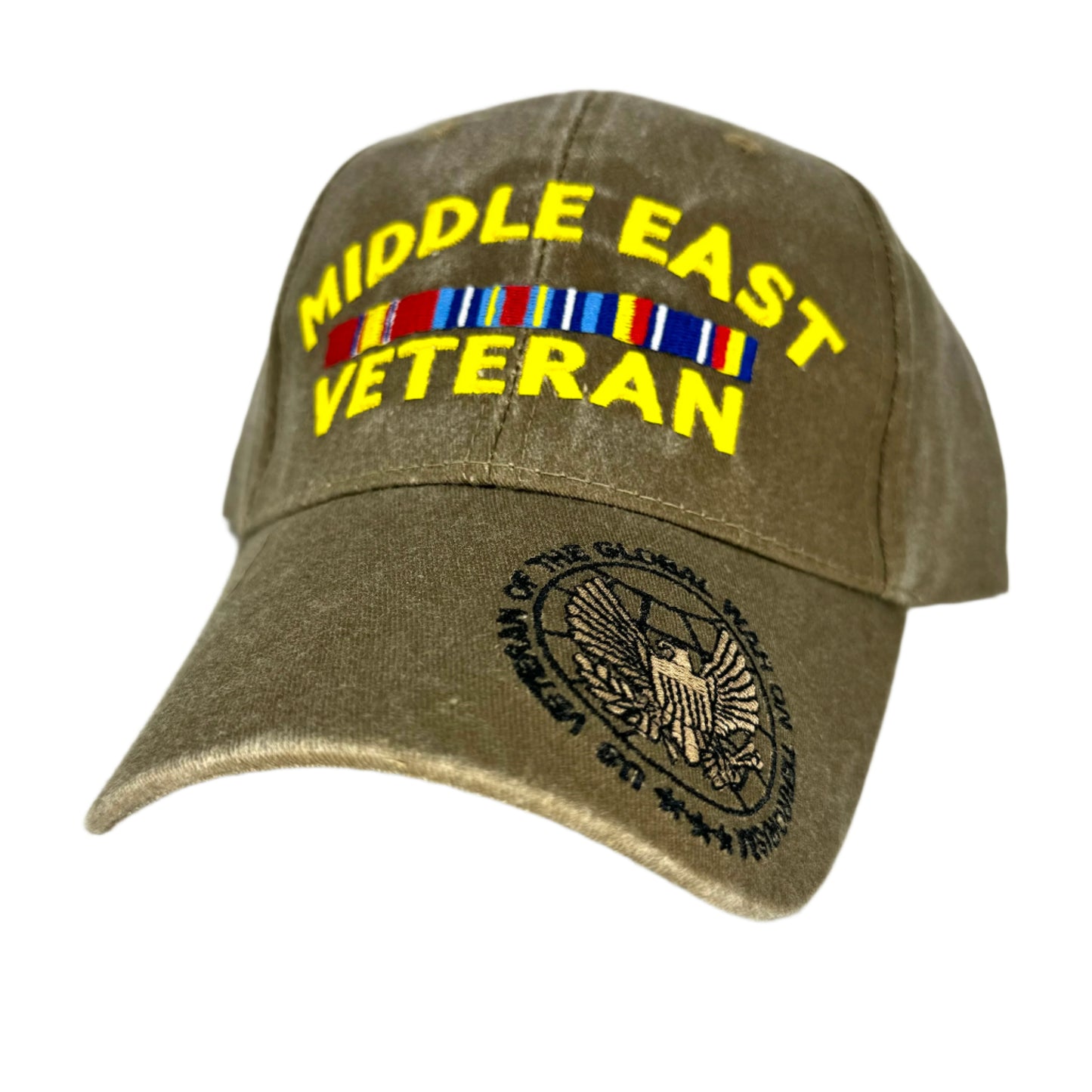 Middle East Veteran Cap with Ribbons - Washed Cotton - Coyote