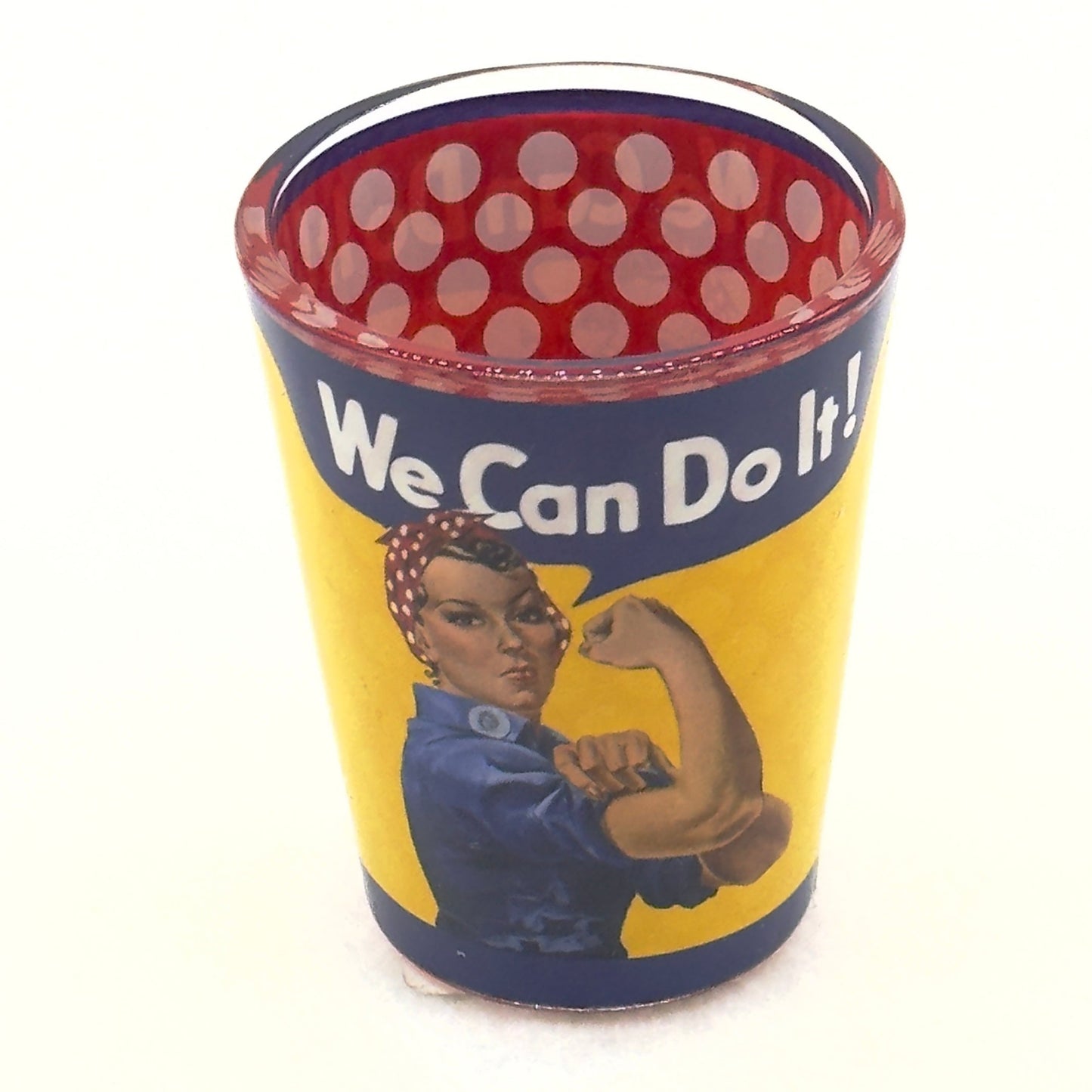 Rosie The Riveter Glass Shot Glass