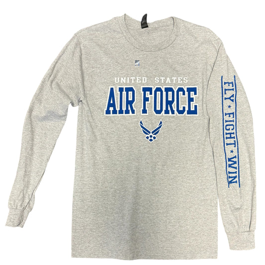 USAF Long Sleeve Shirt Block print Sport Gray