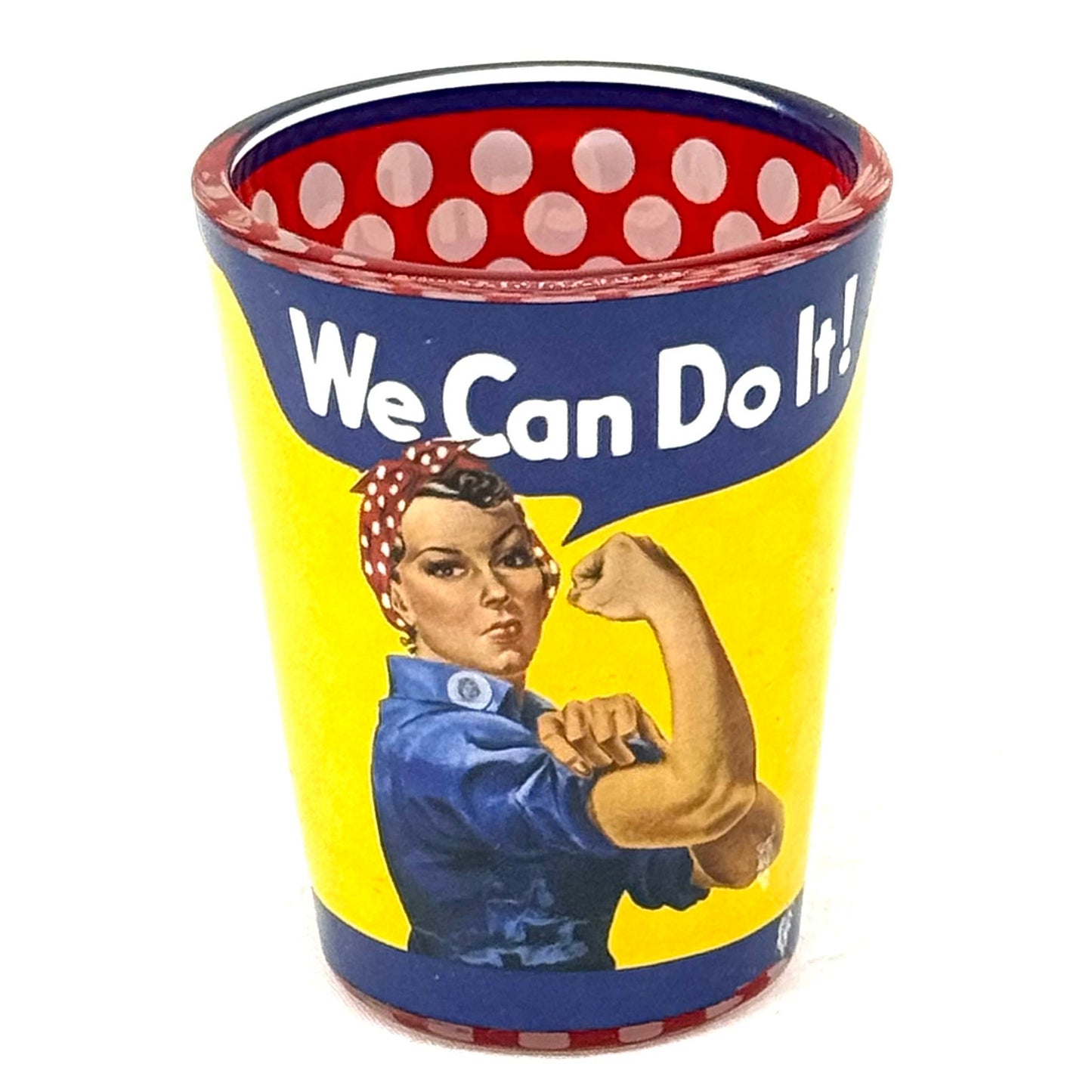 Rosie The Riveter Glass Shot Glass