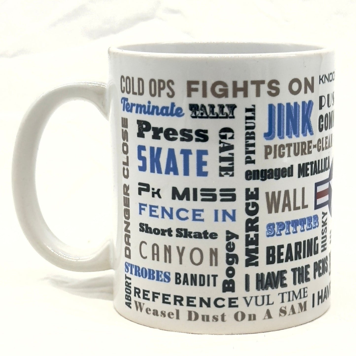 11oz White Ceramic Mug Fighter Pilot Talk Words
