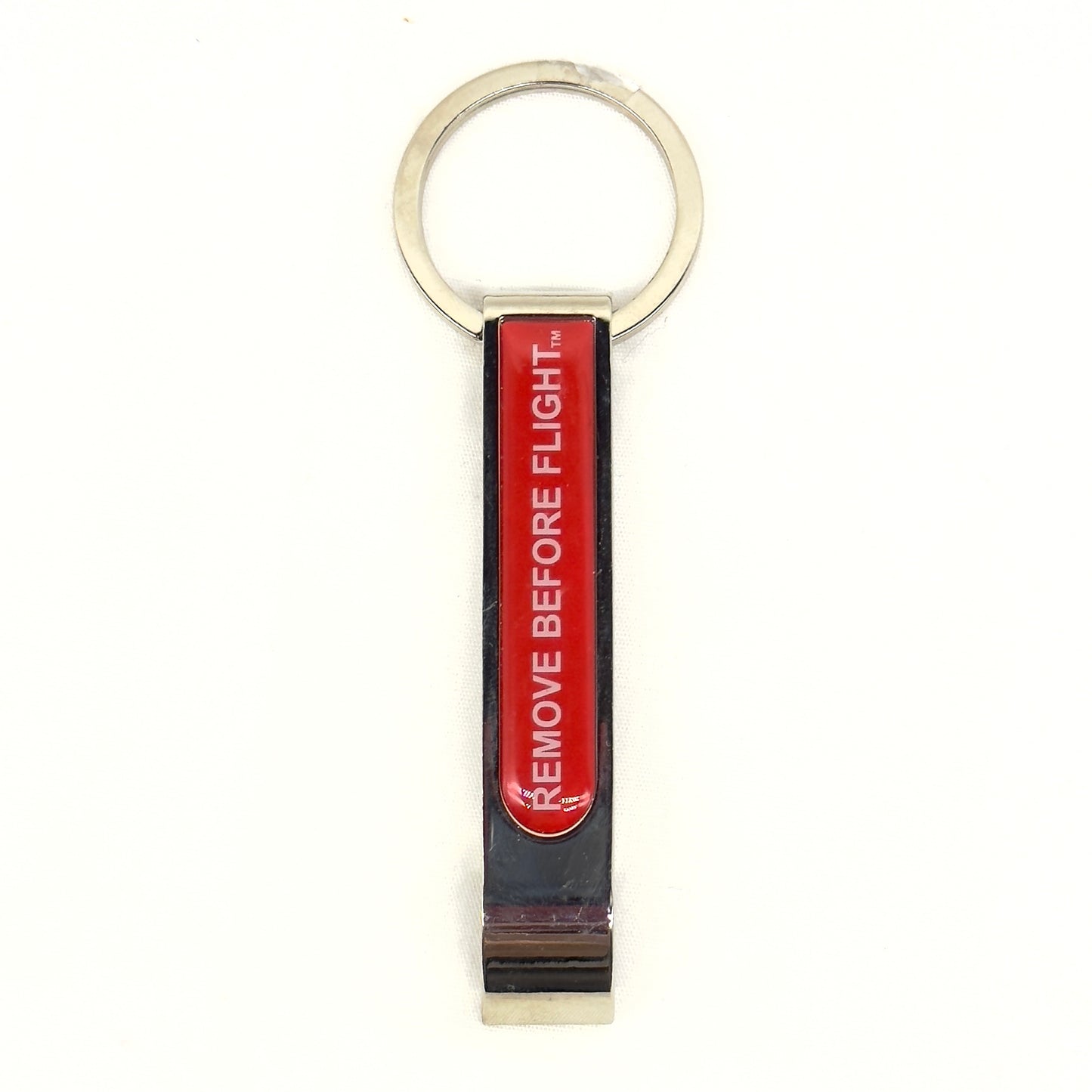 Remove Before Flight Bottle Opener Keychain