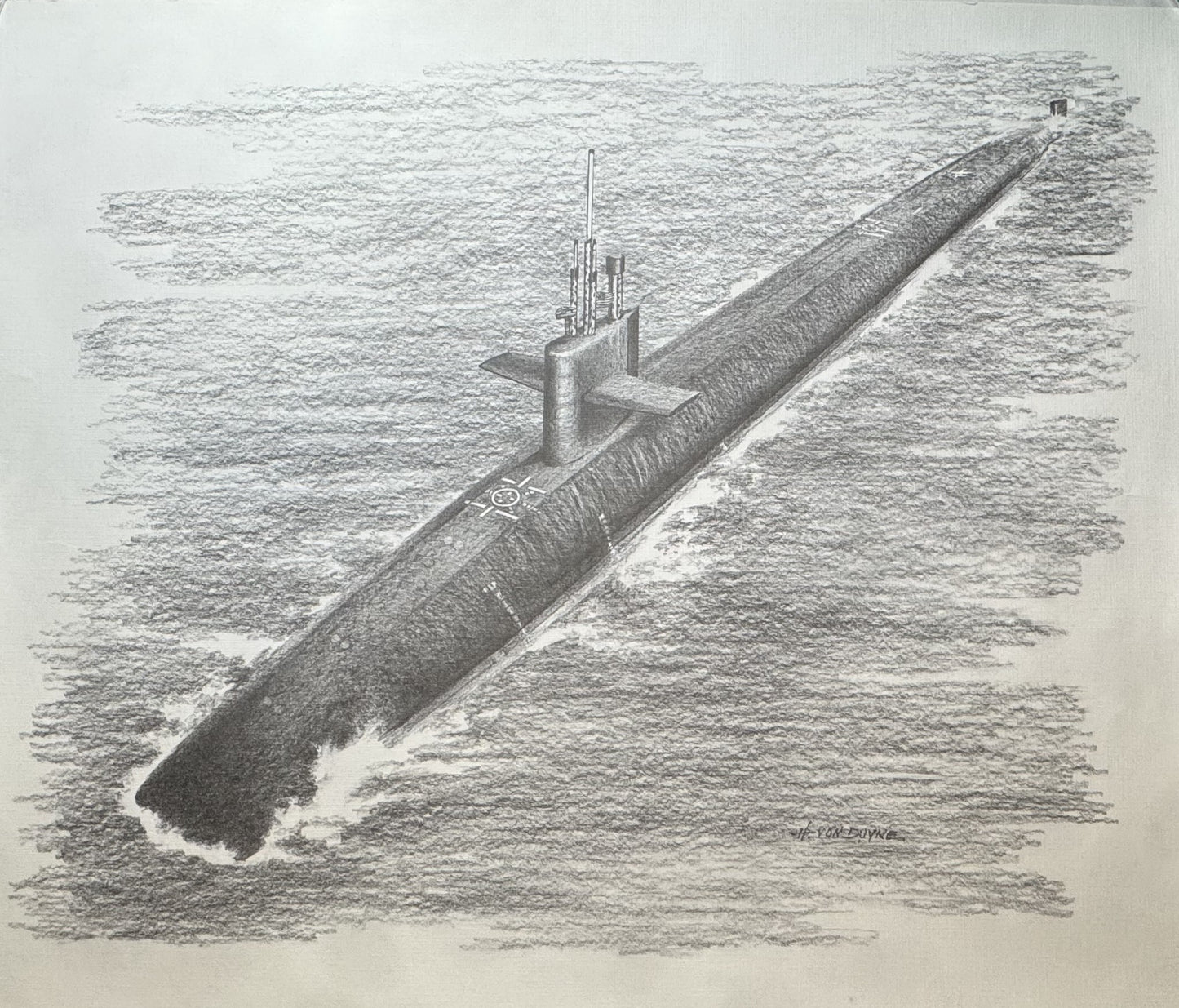 OHIO Class Submarine Black & White 16" x 20" Print