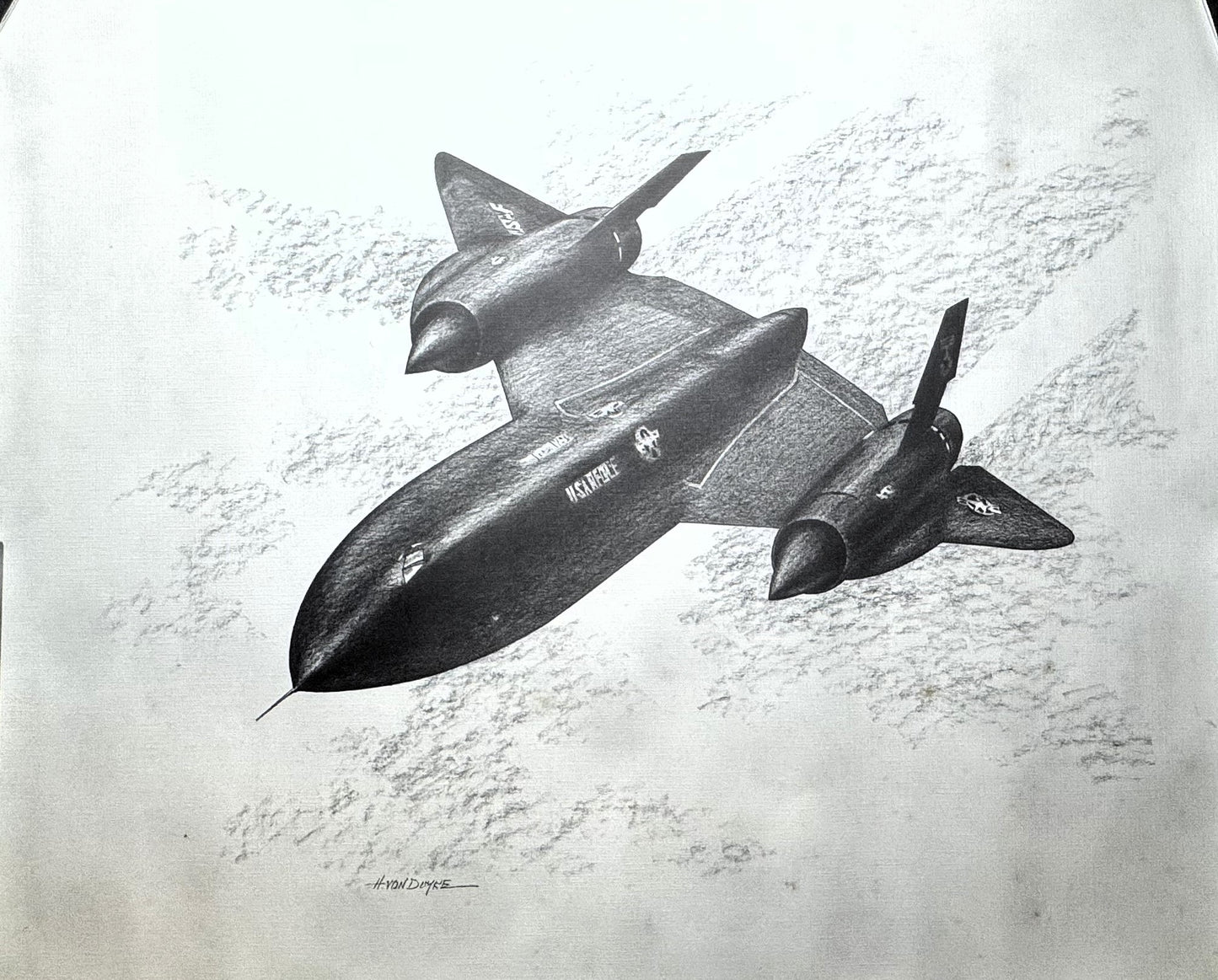 SR-71 Blackbird Black & White 16" x 20" Print