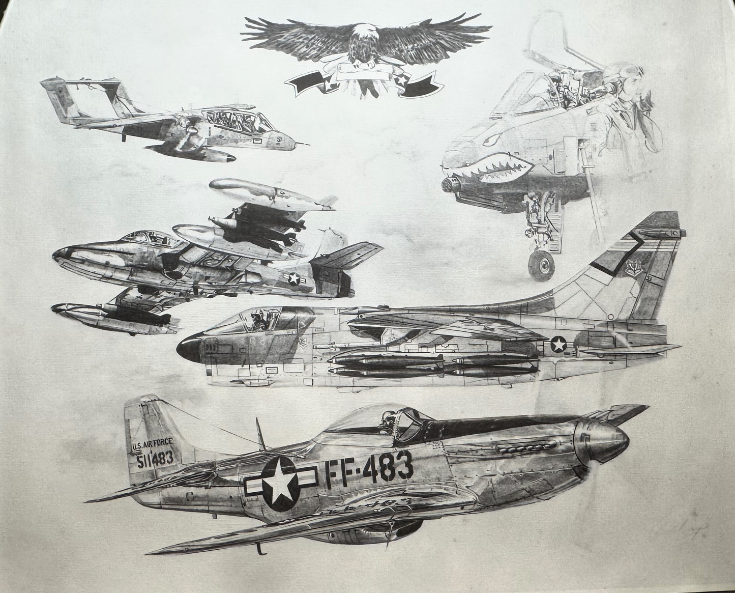 Tactical Air Command (TAC #2) Black & White 16" x 20" Print