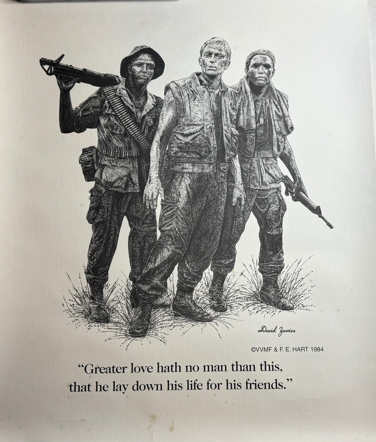 Three Service Members Black & White 16" x 20" Print
