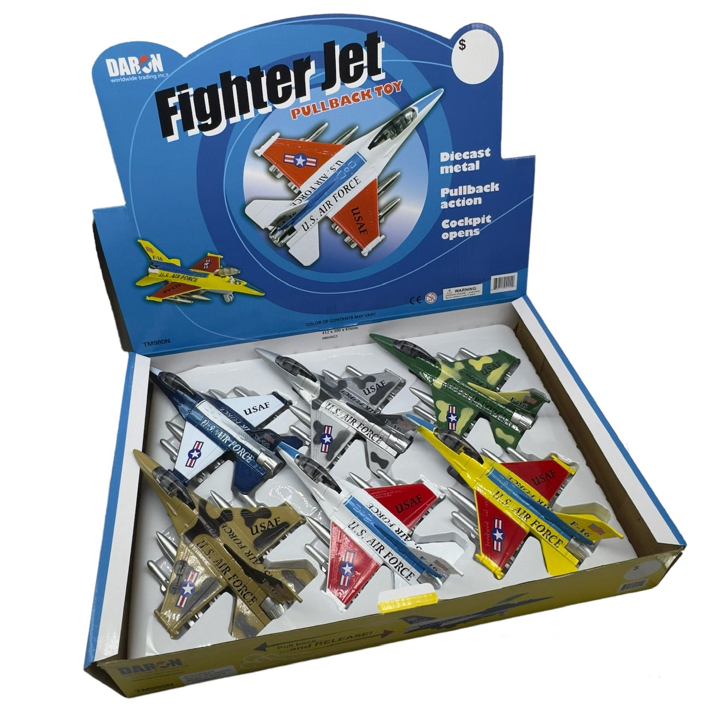 F-16 Fighter Jet Pullback Assorted Colors