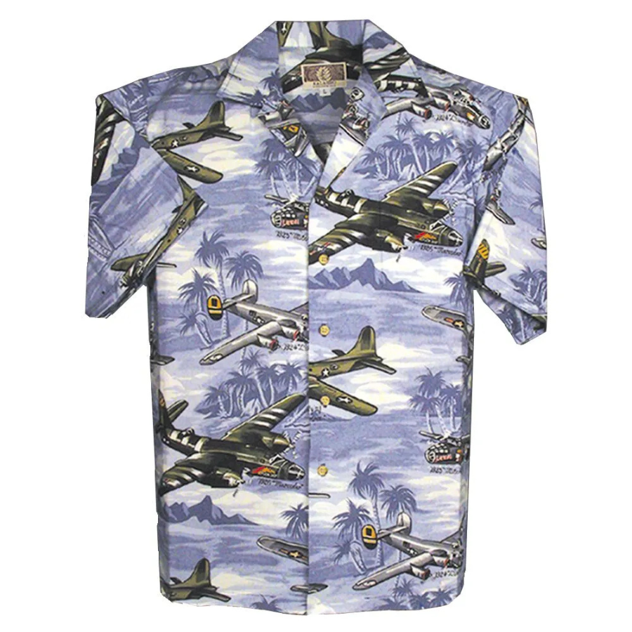 Blue Lagoon Hawaiian WWII Bombers Shirt