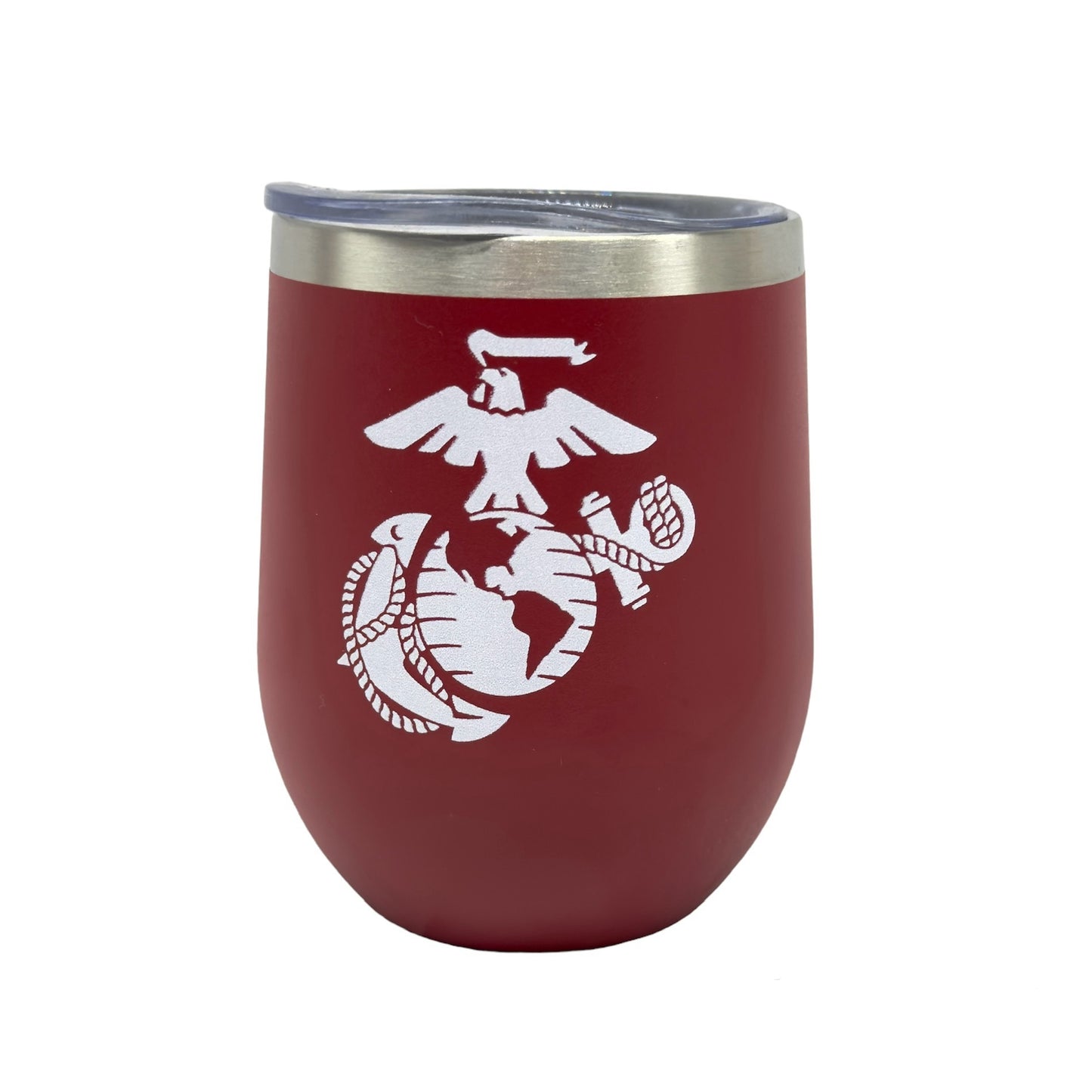 US Marines Stainless Steel Stemless Wine Tumbler 11oz Red