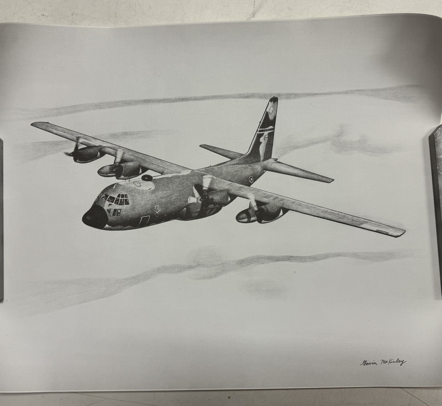C-130E Black & White 16" x 20" Print