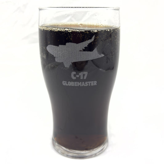 C-17 Beer Glass Etched