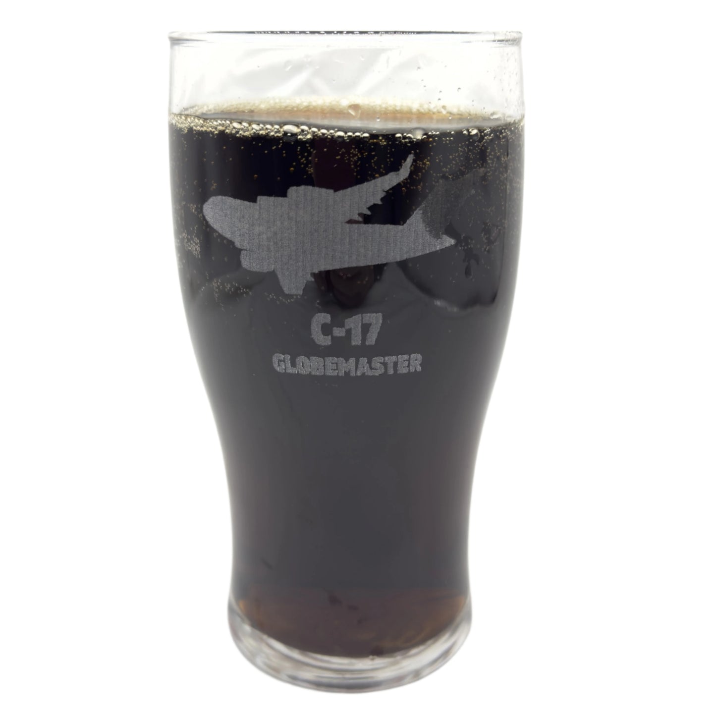 C-17 Beer Glass Etched