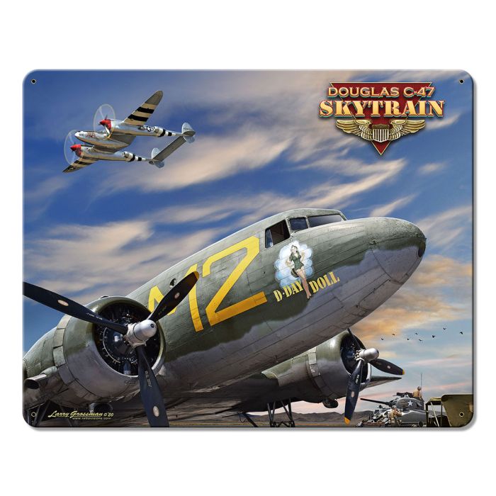 C-47 Skytrain Metal Sign