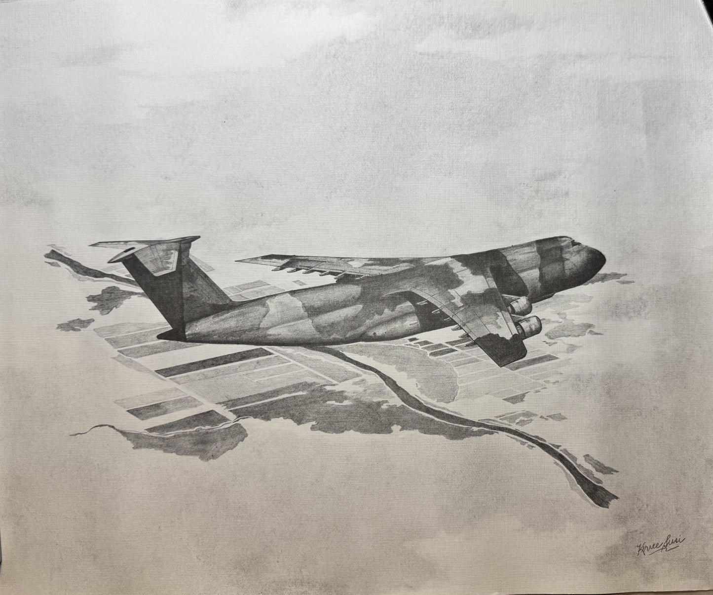 C-5B Camo Black & White 16" x 20" Print