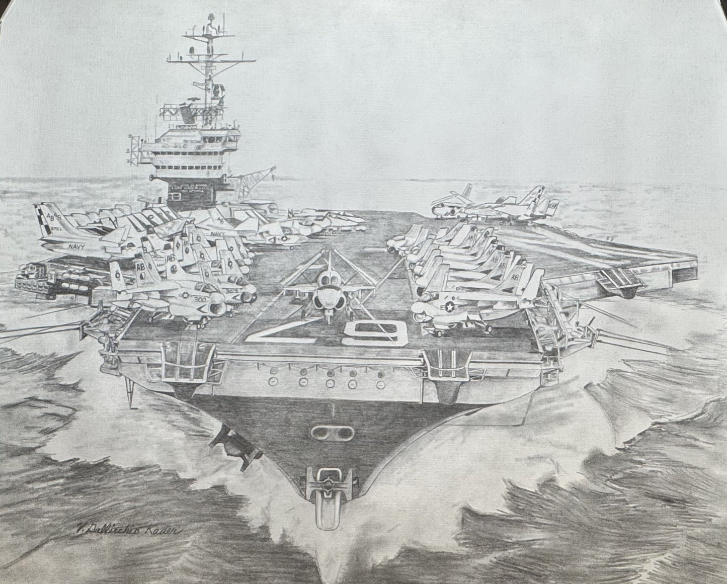 CVN-67 J.F.K. Black & White 16" x 20" Print