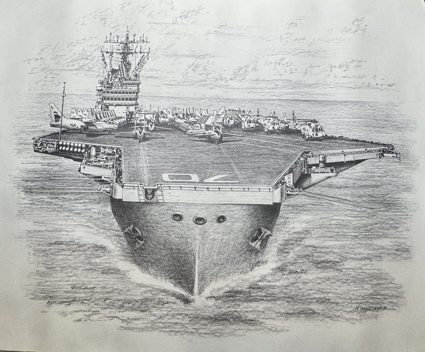 CVN-70 Black & White 16" x 20" Print