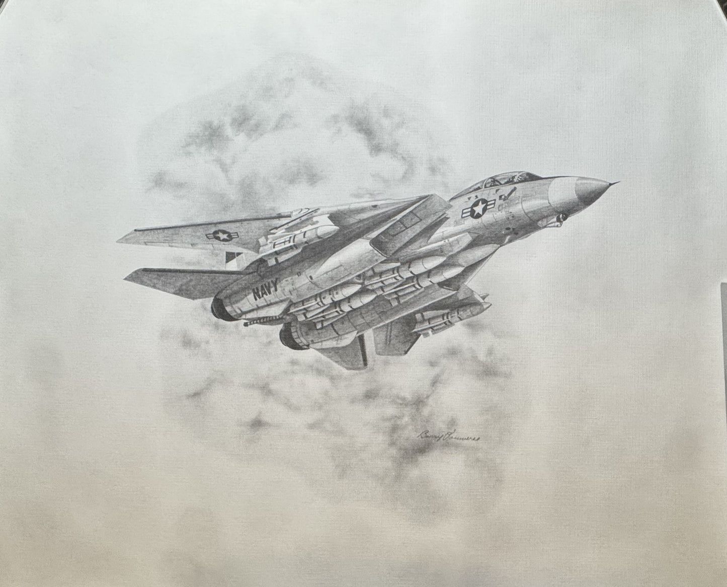 F-14 Tomcat #2 Black & White 16" x 20" Print