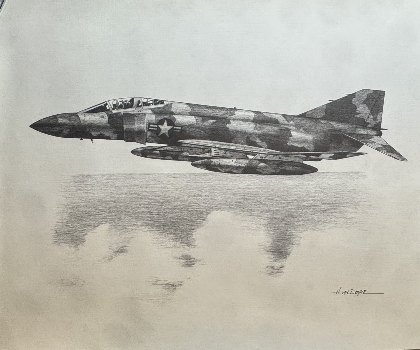 F-4 Phantom Black & White 16" x 20" Print