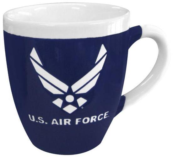 US Air Force Symbol on 16 oz Cobalt/White 2-Color Mug
