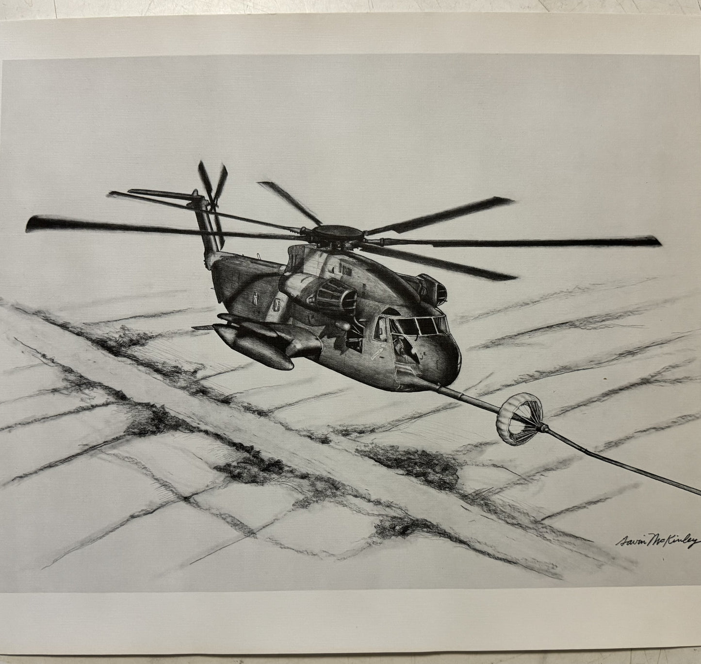 HH-53G Super Jolly Green Giant Black & White 16" x 20" Print