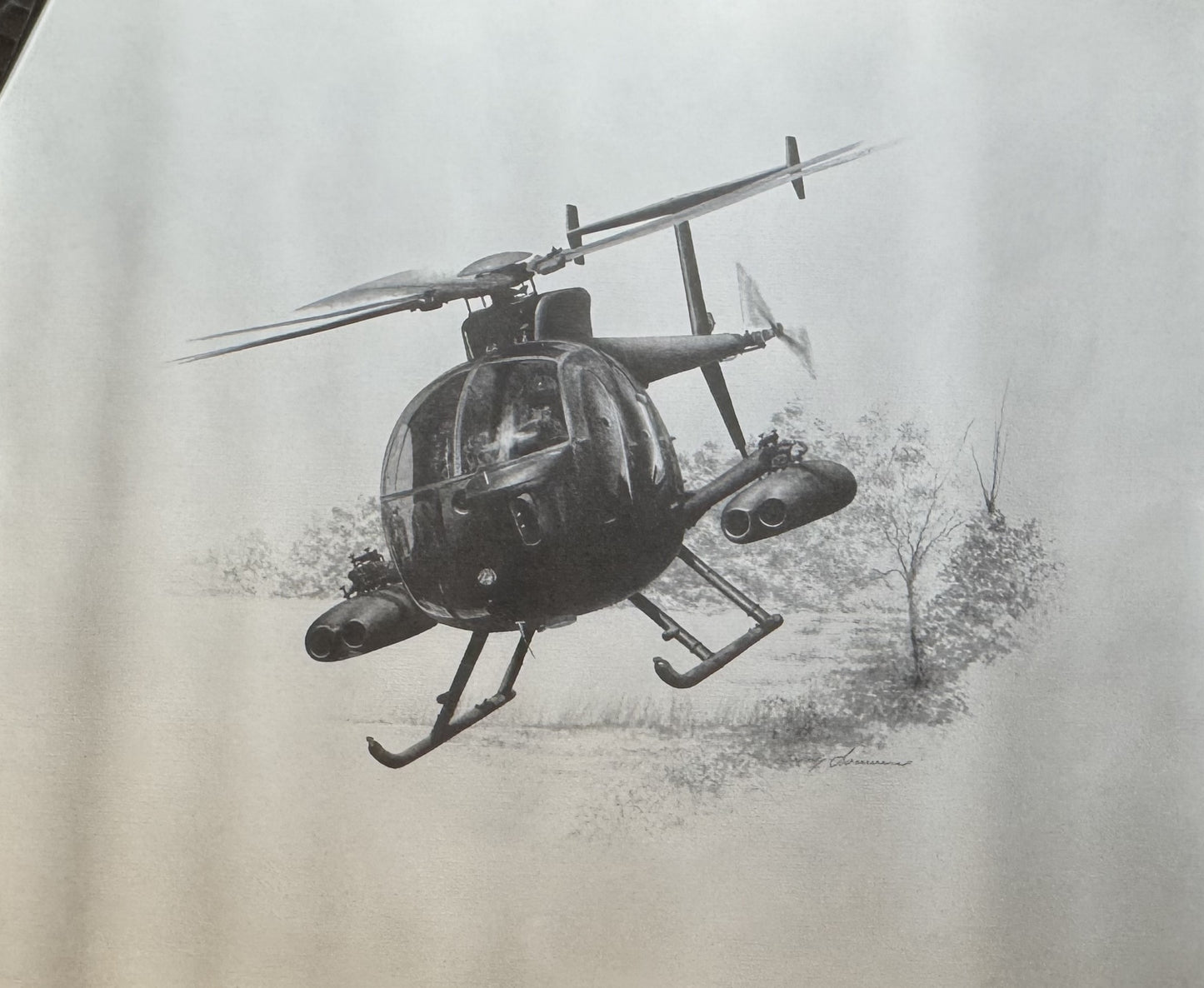 MD530 Defender Black & White 16" x 20" Print