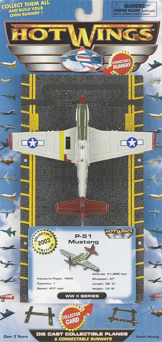 Hot Wings P-51 Mustang Diecast with Runway
