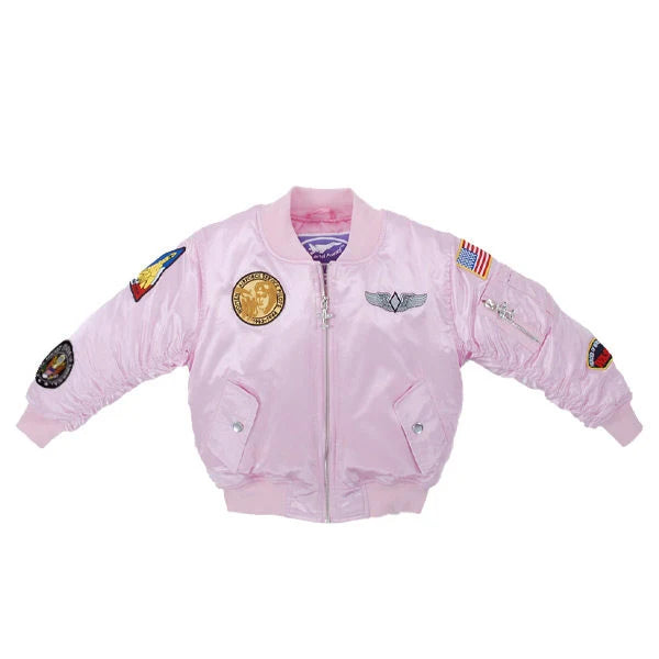Girl's Pink MA-1 Flight Jacket