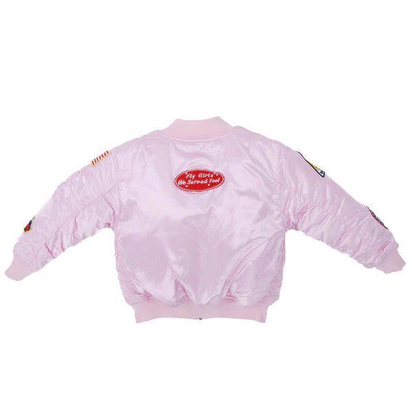 Girl's Pink MA-1 Flight Jacket