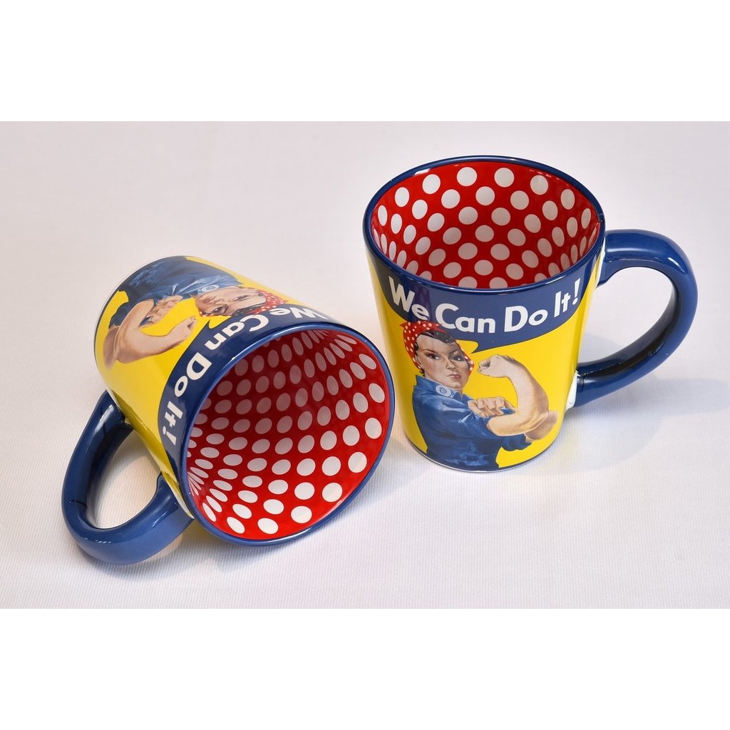 Rosie the Riveter We Can Do it! Coffee Mug with Polka Dots