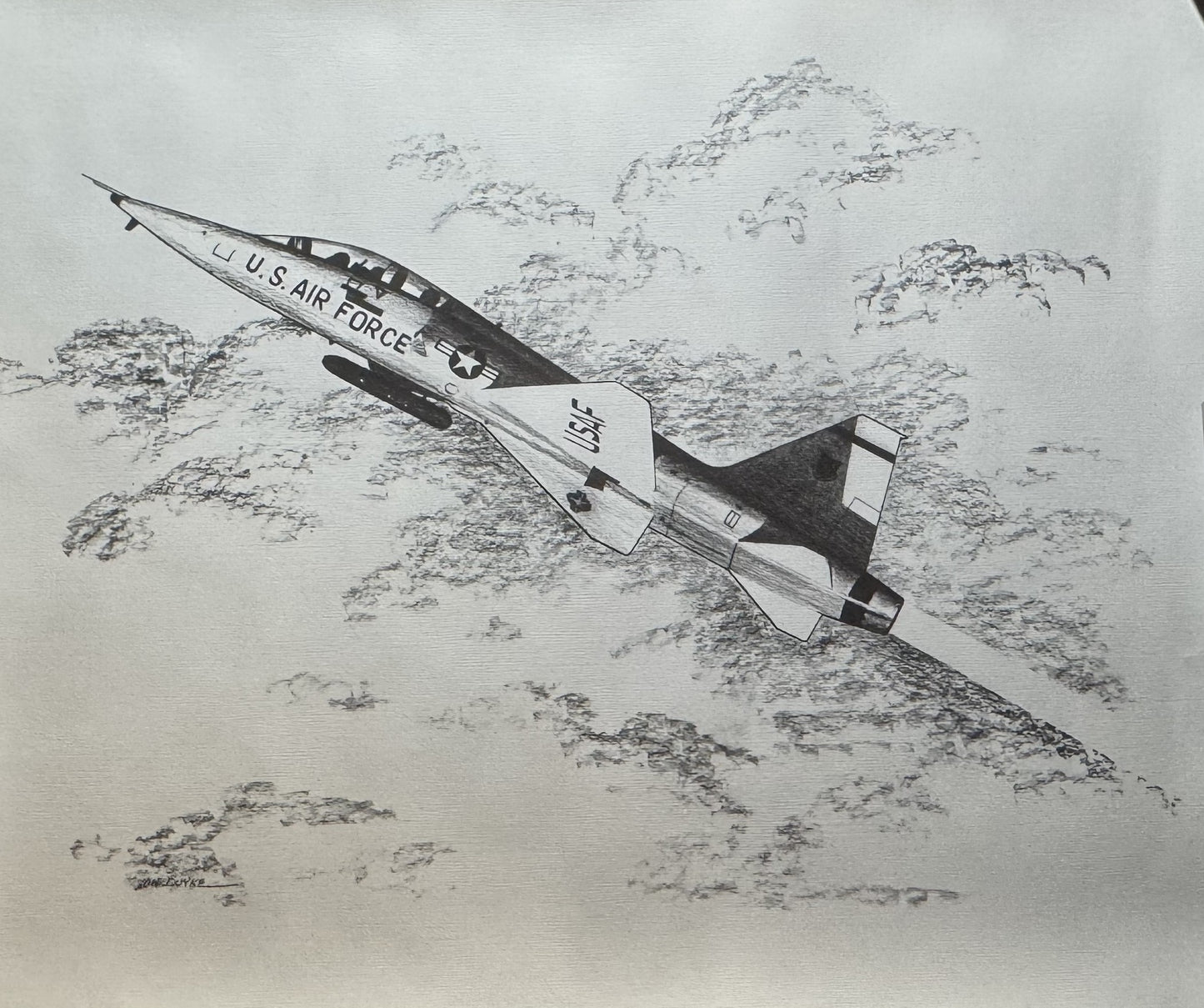T-38 Talon Black & White 16" x 20" Print