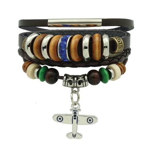 BEADED LEATHER BRACELET
