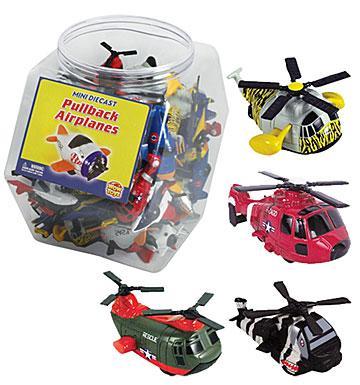 Chubby Helicopter Pullback  4 colors -  2-1/2 " long