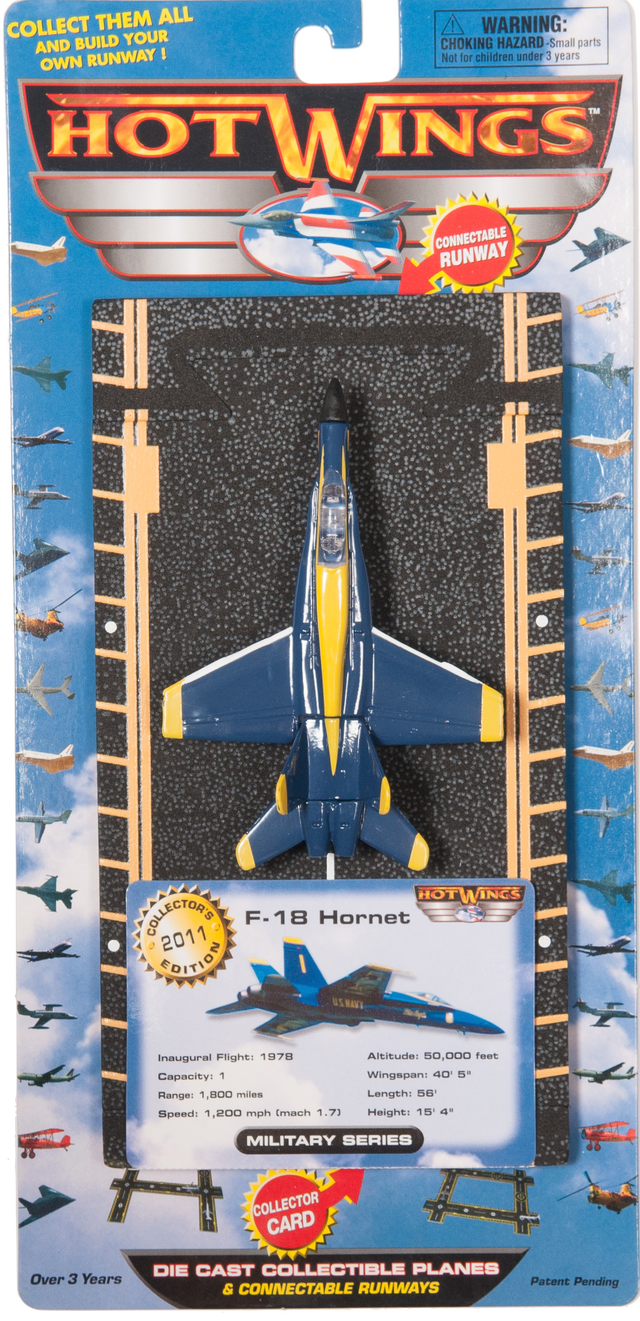 Hot Wings F-18 Blue Angels Diecast with Runway