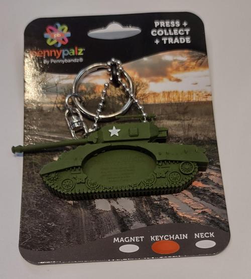 Sherman Tank Penny Keychains