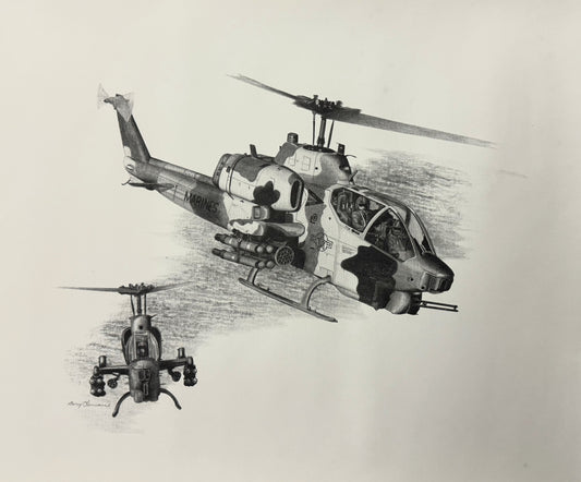 AH-1T Sea Cobra Black & White 16" x 20" Print