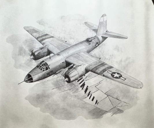 B-26 Maraude Black & White 16" x 20" Print